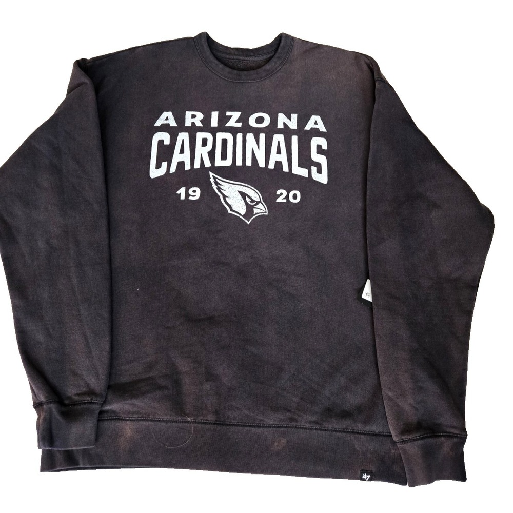 47Brand NFL Arizona‎ Cardinals Sweatshirt Men's Medium Dusted Jet Black NWT